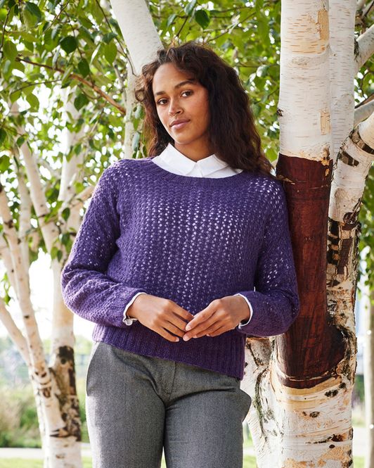 Hovedbilde Bluse med hullmønster. Garnpakke.